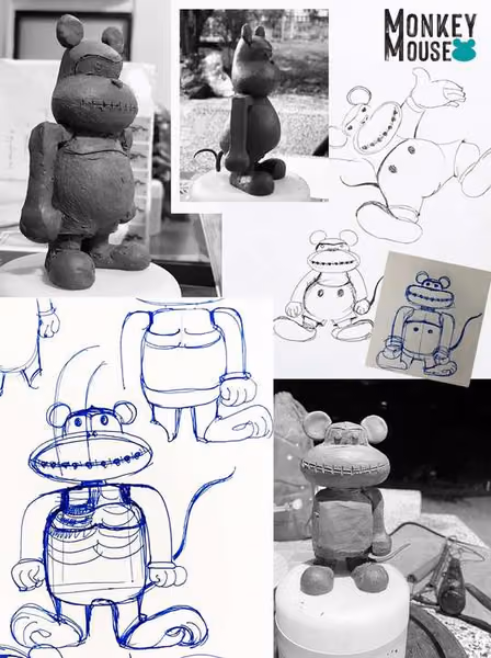 Monkey Mouse sculpture 3